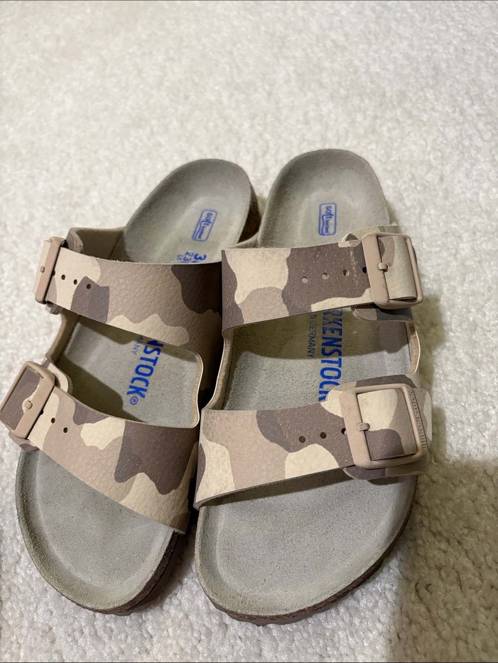 Birkenstock Arizona Camo Two-Strap Sandals - Beige, Brown, Cream